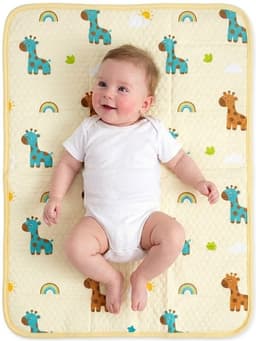 Supremenest Waterproof Cotton Bedwetting Sheet | Reusable Quick Dry Absorbent Bed Pad with TPU Layer | Machine Washable Bed Protector for Baby, Adult (1, Giraffe & Rainbow, Large (47 x 40 Inch)), photo 4