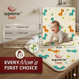 Supremenest Waterproof Cotton Bedwetting Sheet | Reusable Quick Dry Absorbent Bed Pad with TPU Layer | Machine Washable Bed Protector for Baby, Adult (1, Giraffe & Rainbow, Large (47 x 40 Inch)), photo 5